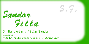 sandor filla business card